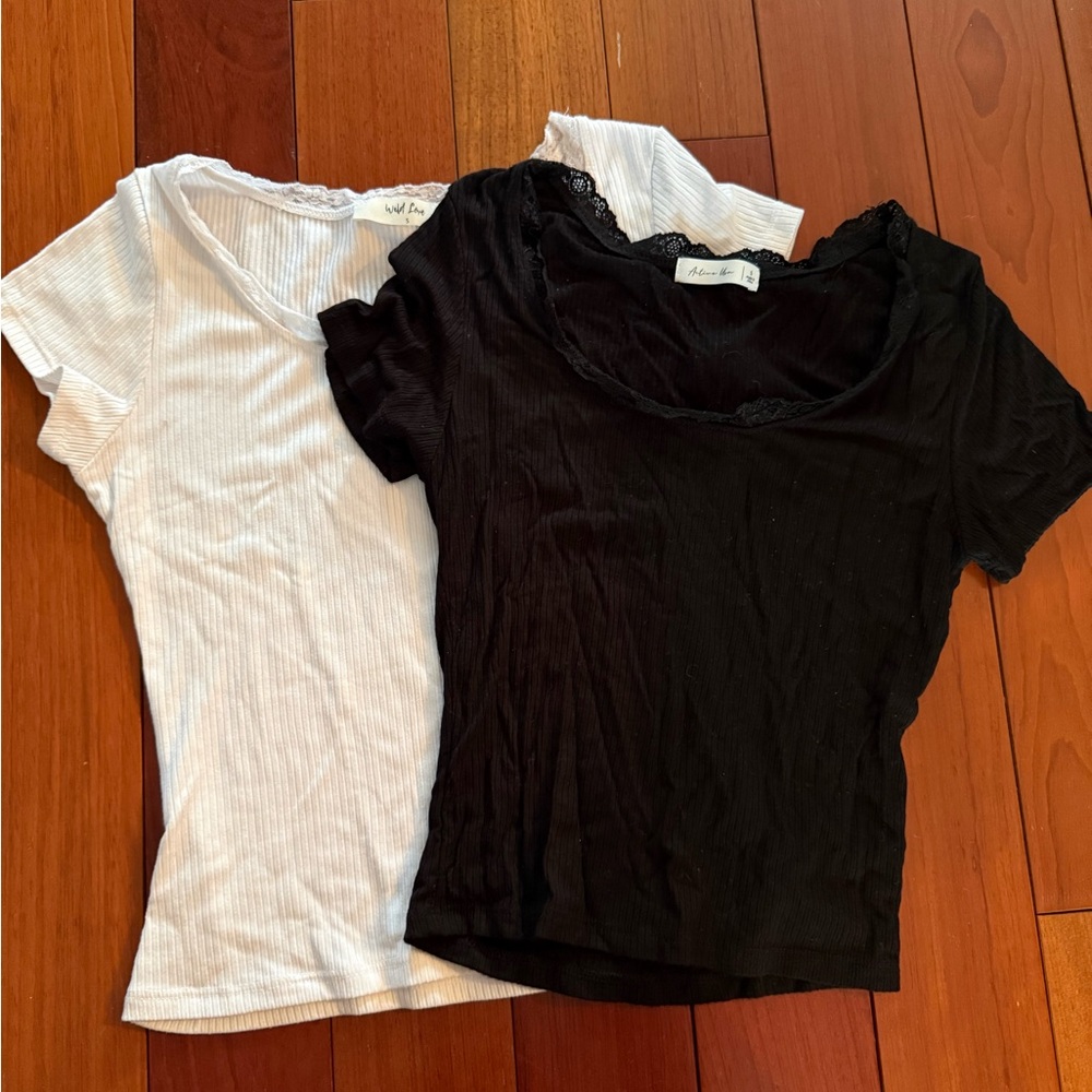 Black and White Short Sleeve Tees
